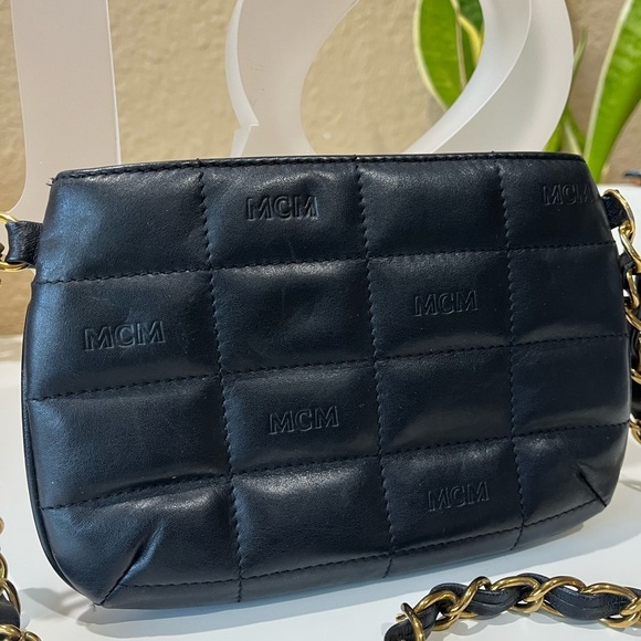 MCM SMALL BLACK QUILTED SHOULDER BAG - Picture 5 of 11